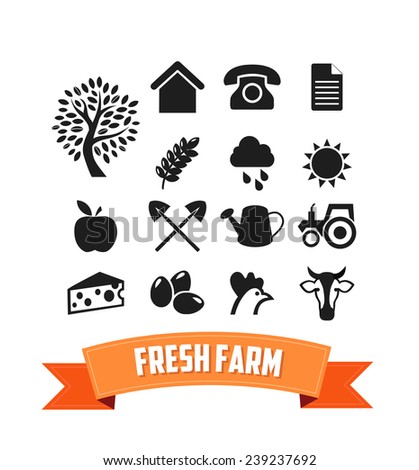 Set of Agriculture Icon for Farm Web Site