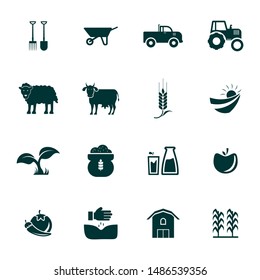 Set of Agriculture Icon Logo Vector Template. Agricultural Equipment Concept Illustration