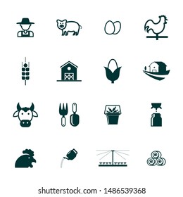 Set of Agriculture Icon Logo Vector Template. Agricultural Equipment Concept Illustration