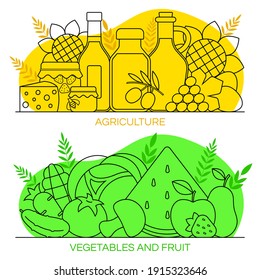 Set of agriculture icons. Vector illustration