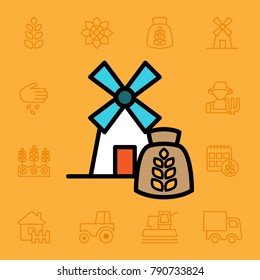 Set of agriculture icons. Vector illustration