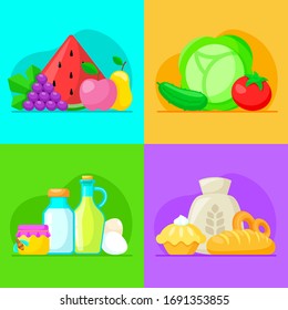 Set of agriculture illustration. Vector illustration