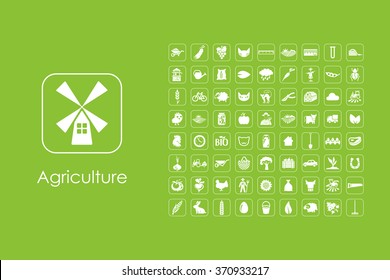 Set of agriculture simple icons