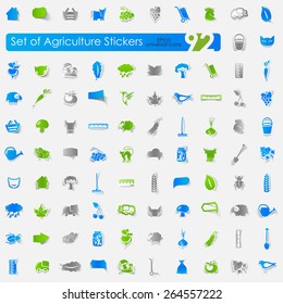 Set of agriculture stickers