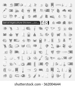 Set of agriculture stickers
