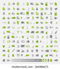 Set of agriculture stickers