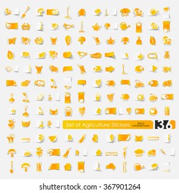 Set of agriculture stickers