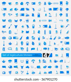 Set of agriculture stickers