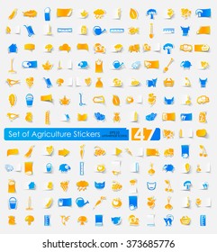 Set of agriculture stickers