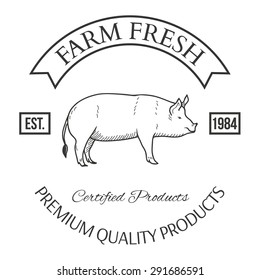 Set of agriculture vector label design elements Illustration