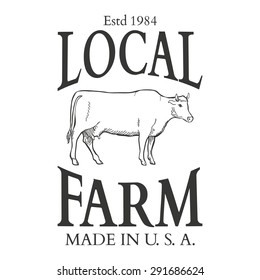 Set of agriculture vector label design elements Illustration