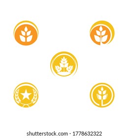 Definir diseño de icono del vector de trigo agrícola 