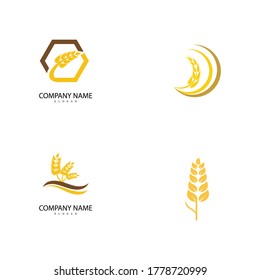 Set Agriculture wheat vector icon design 