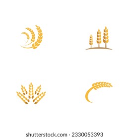 Establecer símbolo y diseño del elemento alimentario del vector de trigo agrícola 