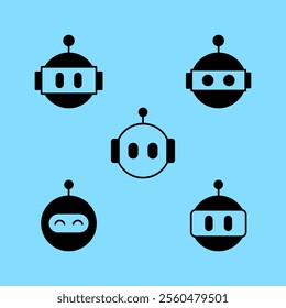 Set of AI agent icon vector