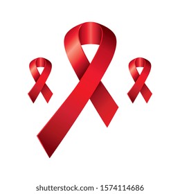 set of aids day awareness ribbons isolated icon vector illustration design