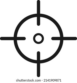Conjunto de iconos de Objetivo, Objetivo y Objetivo. Vector de línea modificable. Símbolo de un visor de armas.