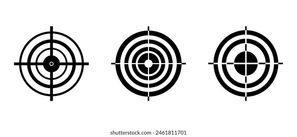 Set of AIM, Target and Goal Icons. Zielsymbol im trendigen Flachstil isoliert auf weißem Hintergrund.