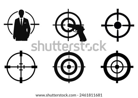 Set of Aim, Target and Goal icons. Set aim icon in trendy flat style isolated on white background.