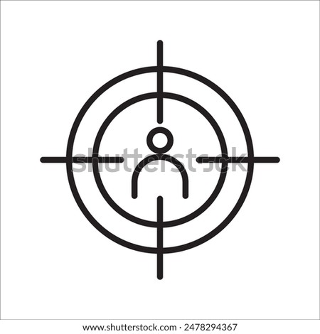 Set of Aim, Target and Goal icons. Editable line vector. Symbol of a gun sight, purpose with a red arrow in the middle. Group pictogram.