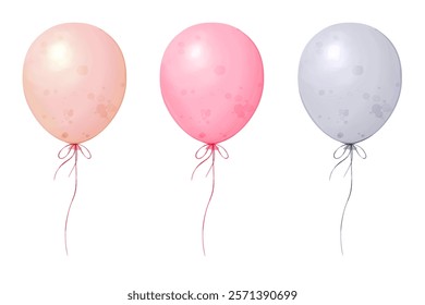 Set of air balloons. Vector balloon in watercolor style, isolated