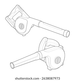 set of air blower line art style, air blower illustration, outline Line.
