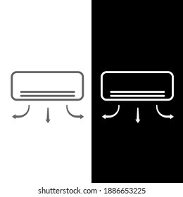 Set of air conditioner icon. Vector sign on white background