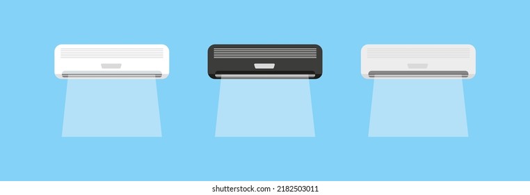 A set of air conditioners. Vector graphics