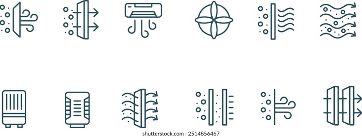 set of air conditioning icon vector design 