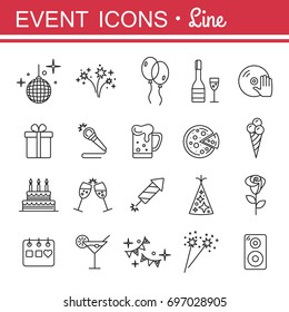 Set of air conditioning vector icons for your design. Air conditioner and air compressor images. Collection of linear colling icons. Thin icons for print, web, mobile apps design. Editable stroke.