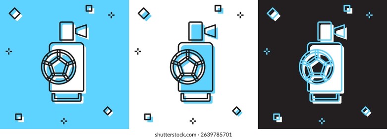 Set Air horn icon isolated on blue and white, black background. Sport fans or citizens against government and corruption.  Vector