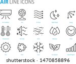 set of air icons, air condition, heater, dust, temperature, purify
