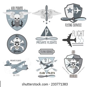 Set of air labels, badges and design elements 
