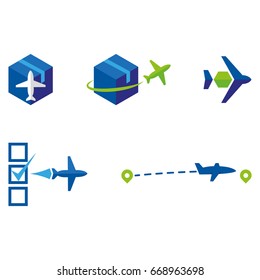 A set of air transport icons