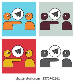 Set of Aircraft Button Icon Vector. Telegram icon.