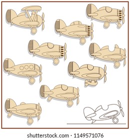 
Set of aircraft. Isolated on white background. Vector illustration.