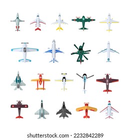 Set of aircraft vector illustration