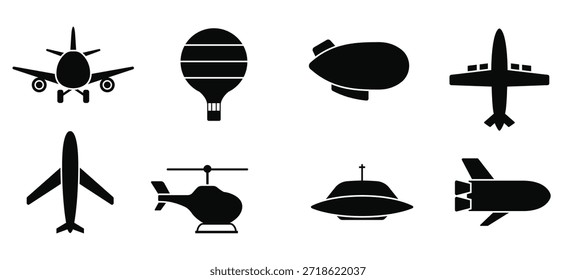 Conjunto de Ilustración vectorial de aeronaves