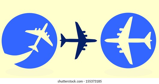 set of airplane buttons
