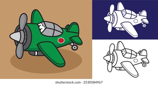 set of airplane cartoon good for sticker, mascot character, mascot transportation, coloring book, kids education, etc