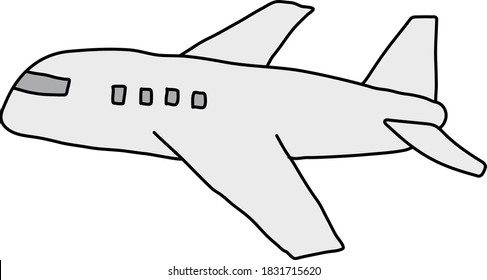 Set of airplane doodle illustrations
