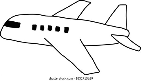 Set of airplane doodle illustrations