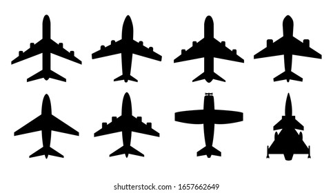 Set airplane flat icon. Vector illustration