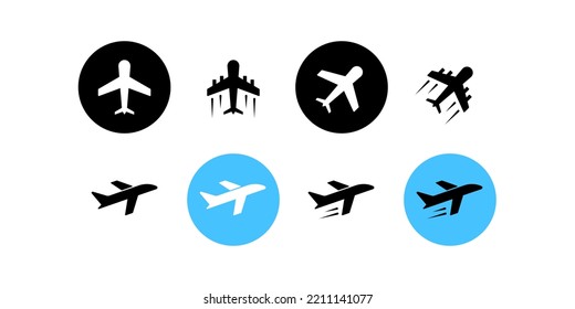 Set airplane icon. Aircrafts flat style - stock vector.	