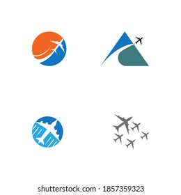 Set Airplane icon vector illustration design Logo Template