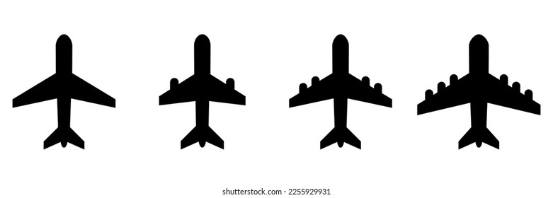 Set of airplane icon. Vector illustration
