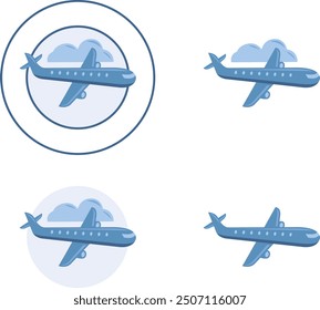 a set of airplane icons