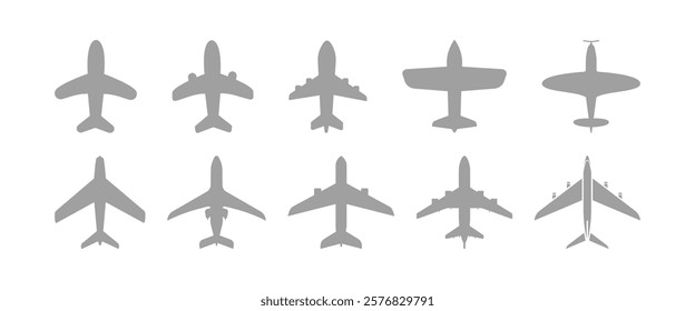 Set of airplane icons. Airplane vector sign. Airplane icon collection. Airplane icon vector. Travel concept.