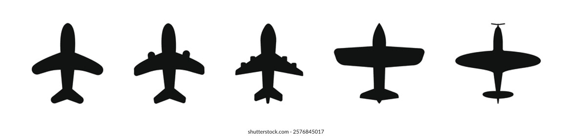 Set of airplane icons. Airplane vector sign. Airplane icon collection. Airplane icon vector. Travel concept.