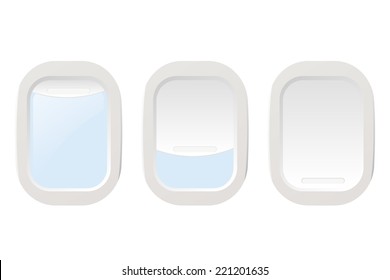 Set Airplane illuminators. Vector illustration